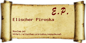 Elischer Piroska névjegykártya